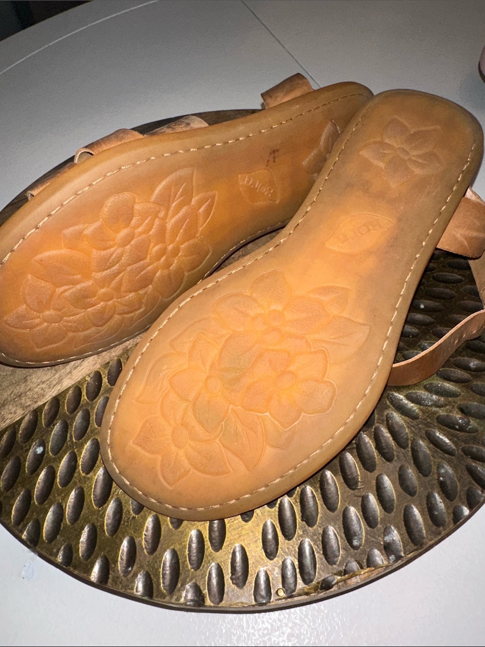 Born Cognac Leather Strappy Sandals - Picture 6 of 6